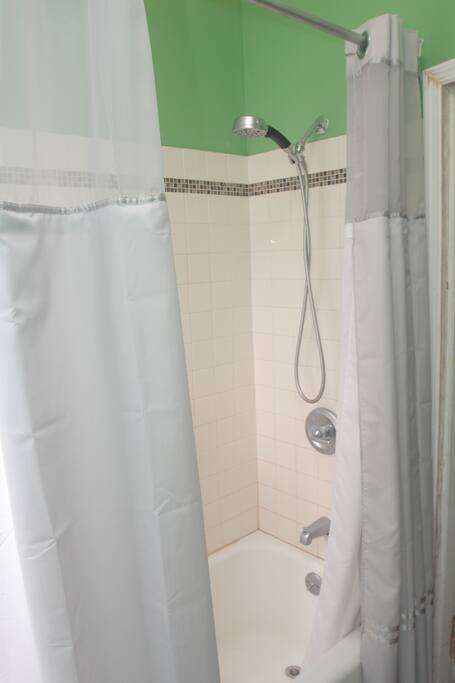 Shower with tub
