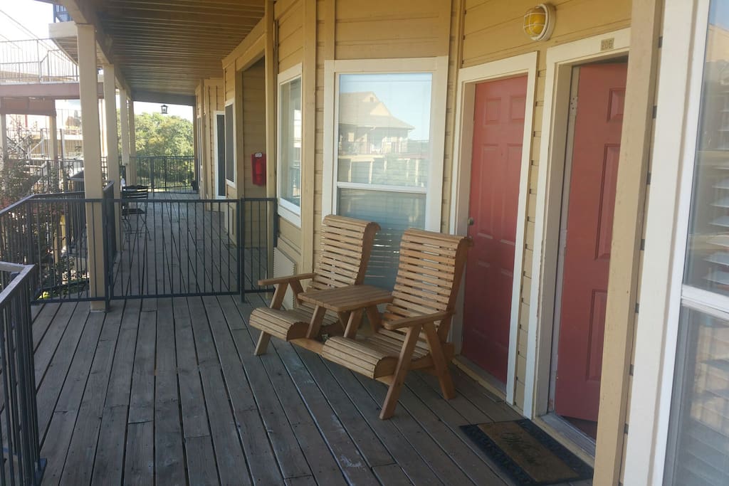 Plenty of private deck space with seating for everyone. A bonus side deck of the master bedroom.