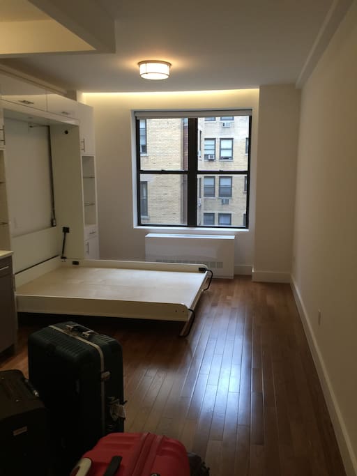 this photo is shot when i first moved in. now the is a mattess and i can provide bed sheets if you need. There are also more furnitures now.
