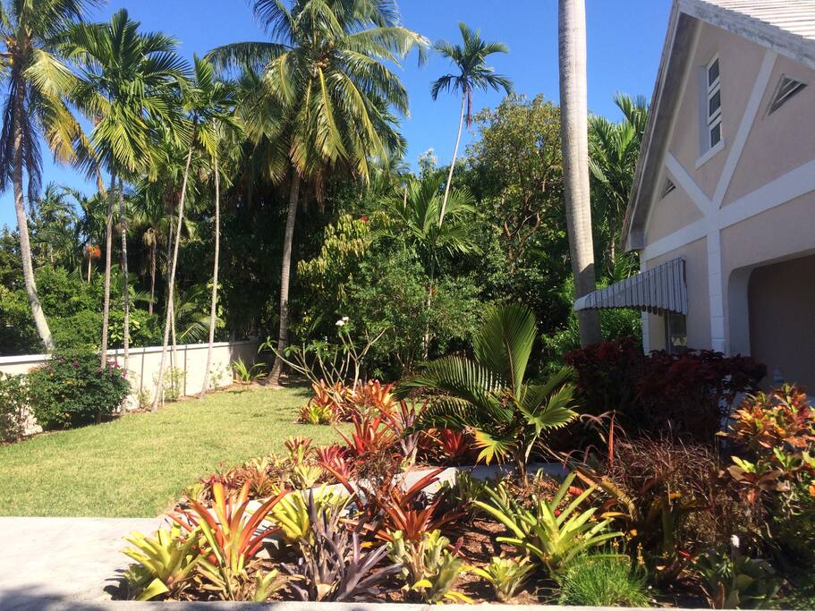 Front view of garden and home