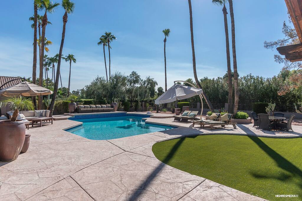 Large heated pool