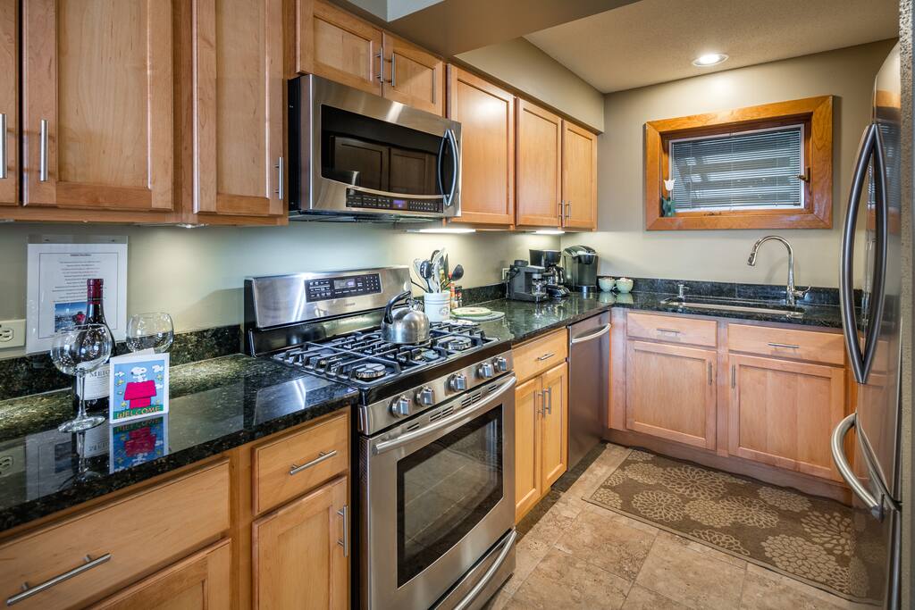 Whip up Gourmet Meals in the Updated Fully Stocked Kitchen
