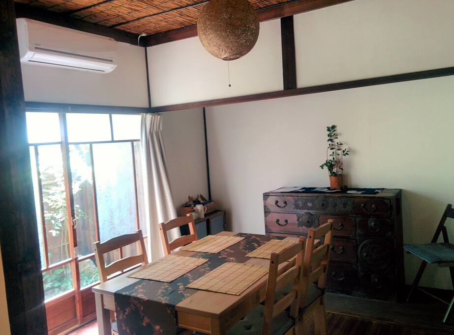 Dining area with a garden view (Back garden)