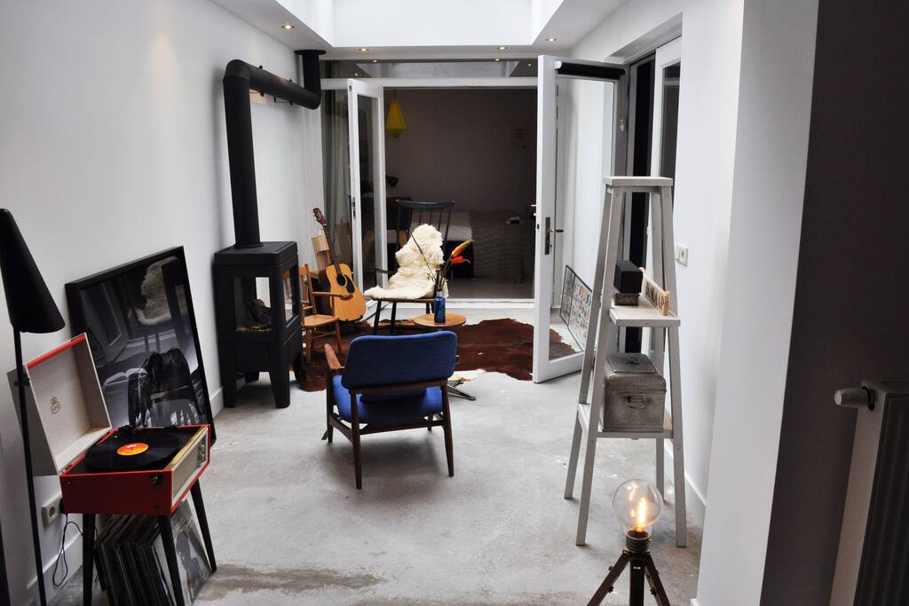 Downstairs fireplace room