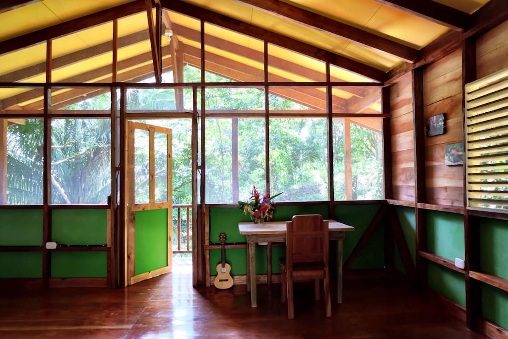 Jungle views from your private cabin