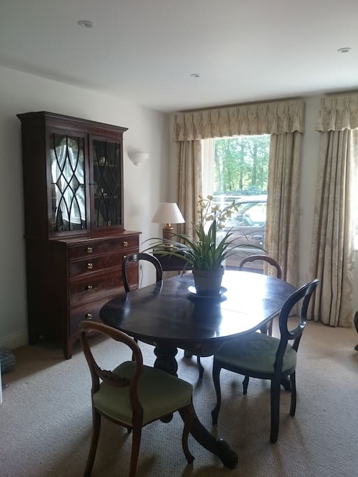 Dining area with views over the paddock
