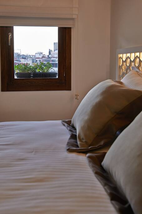 You can enjoy seeing the colourful flowers right in front of window.