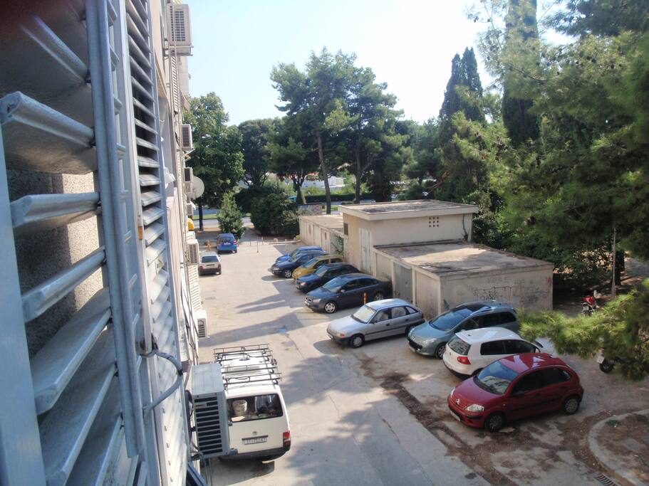 Free parking spot, and bus stop