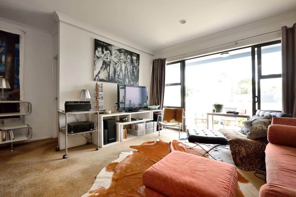lounge with big screen TV