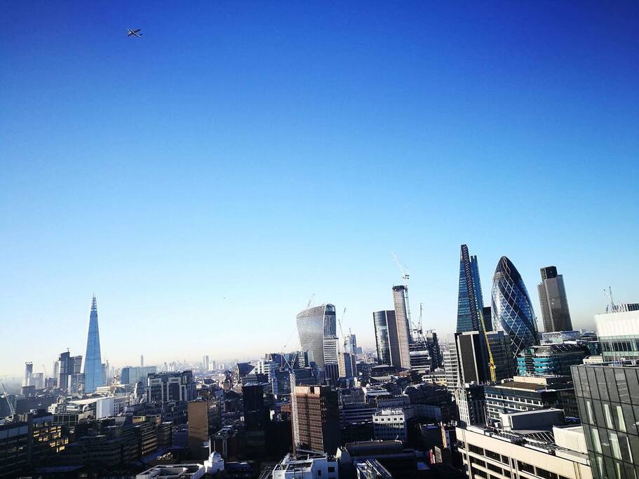 Stunning view from building balcony on 26 th floor.