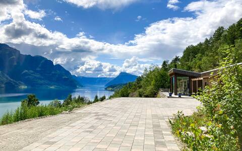 Close-up house with  stunning view
