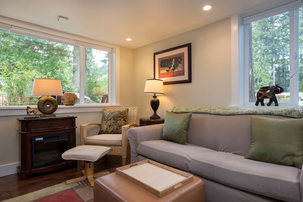 We've also included an electric fireplace for your enjoyment.