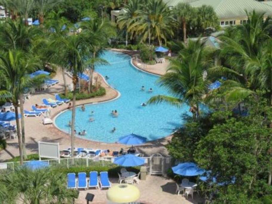 Resort pool area view