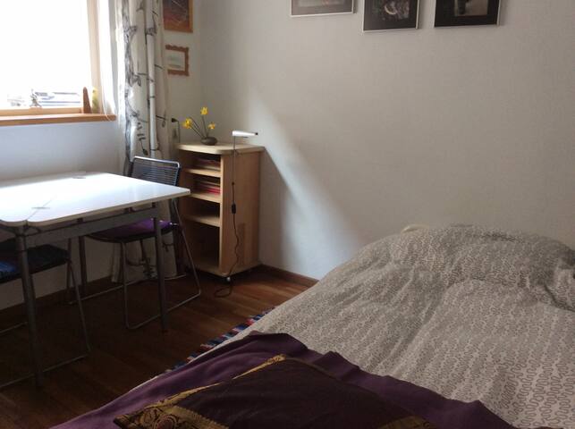 In rust en ruimte nog een heerlijk EEN persoonsbed