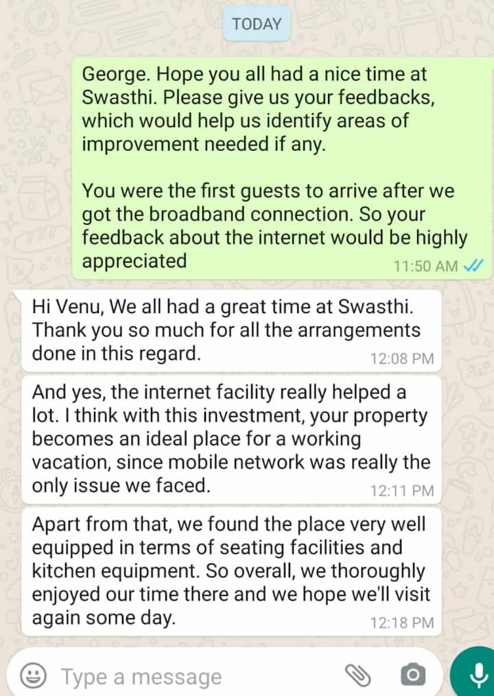 SWASTHI - River Front House. WORK AWAY FROM HOME