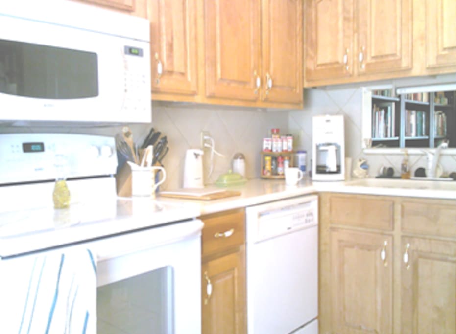 Lovely kitchen stocked with the essentials.