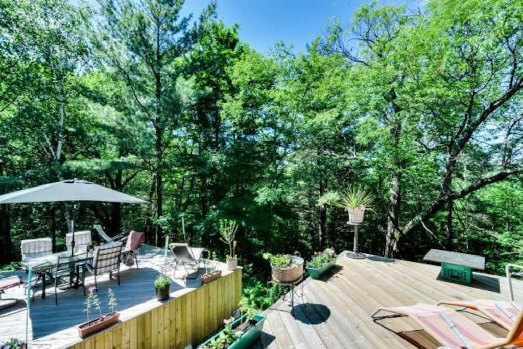 Enjoy the outdoors from the beautiful decks