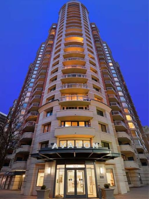 Exterior view of apartment complex.