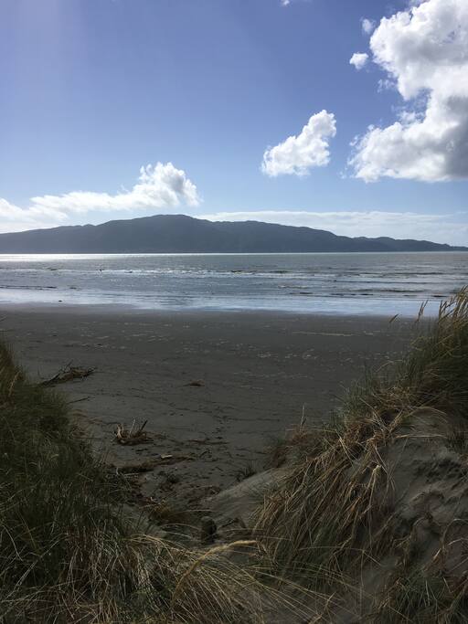 Beach across the road