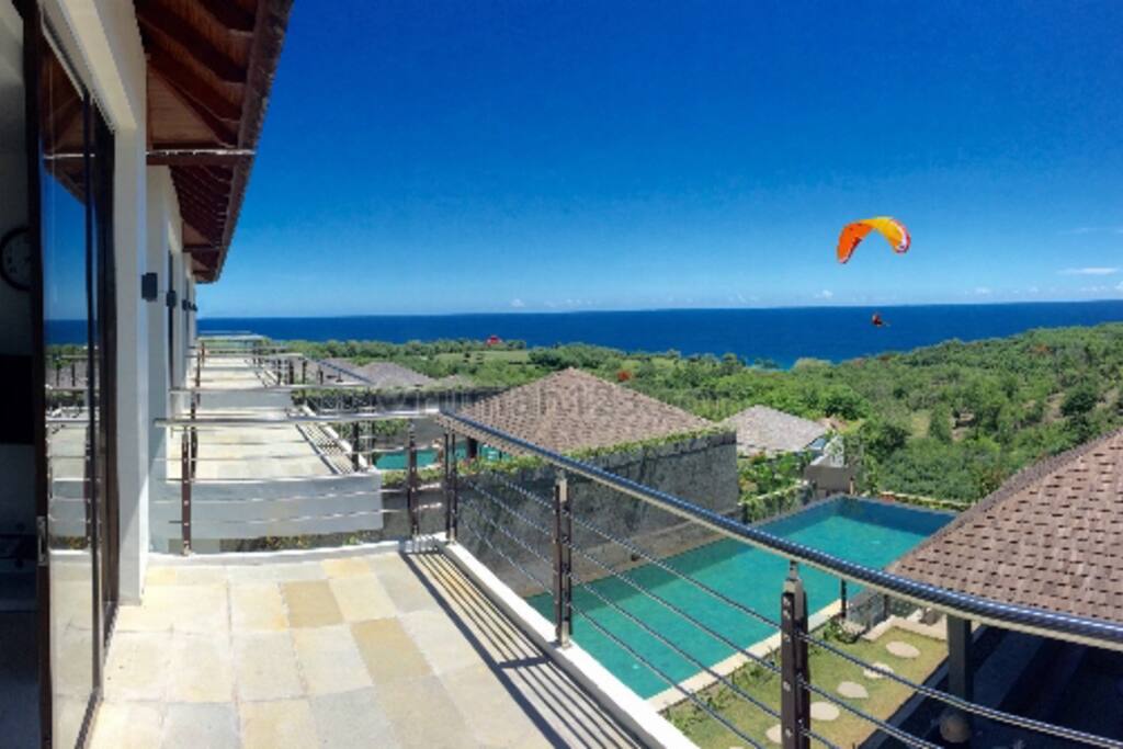 View to the ocean from balcony