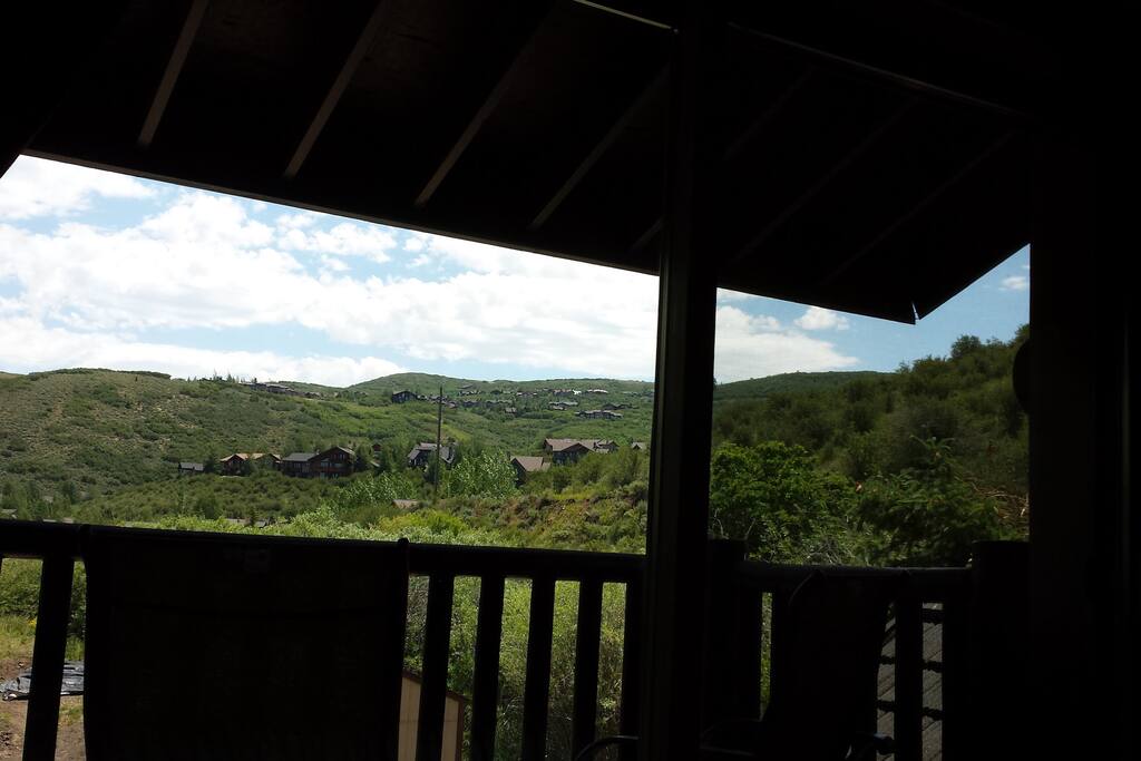 View as you are laying in bed.