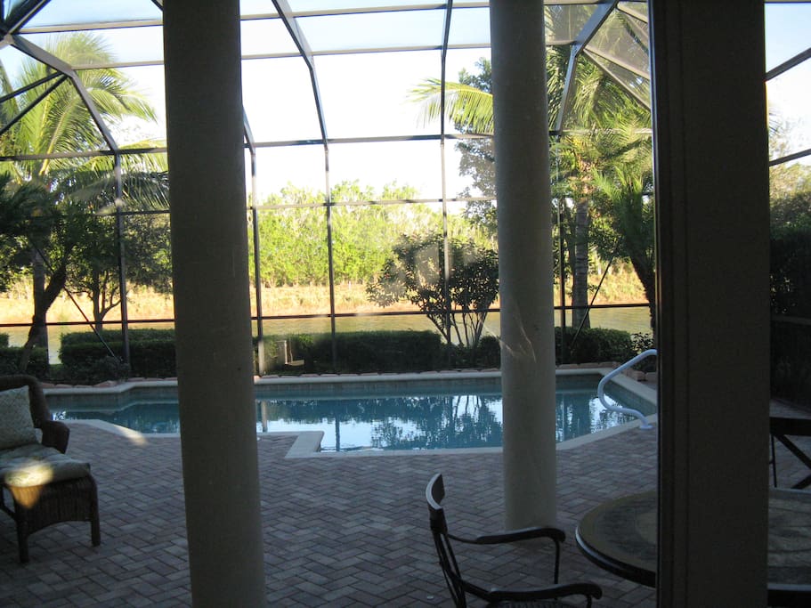 Lanai with pool