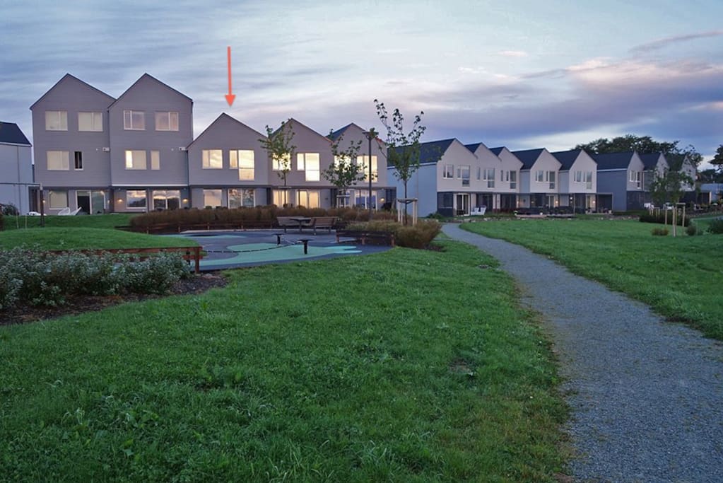 Front of house and playground