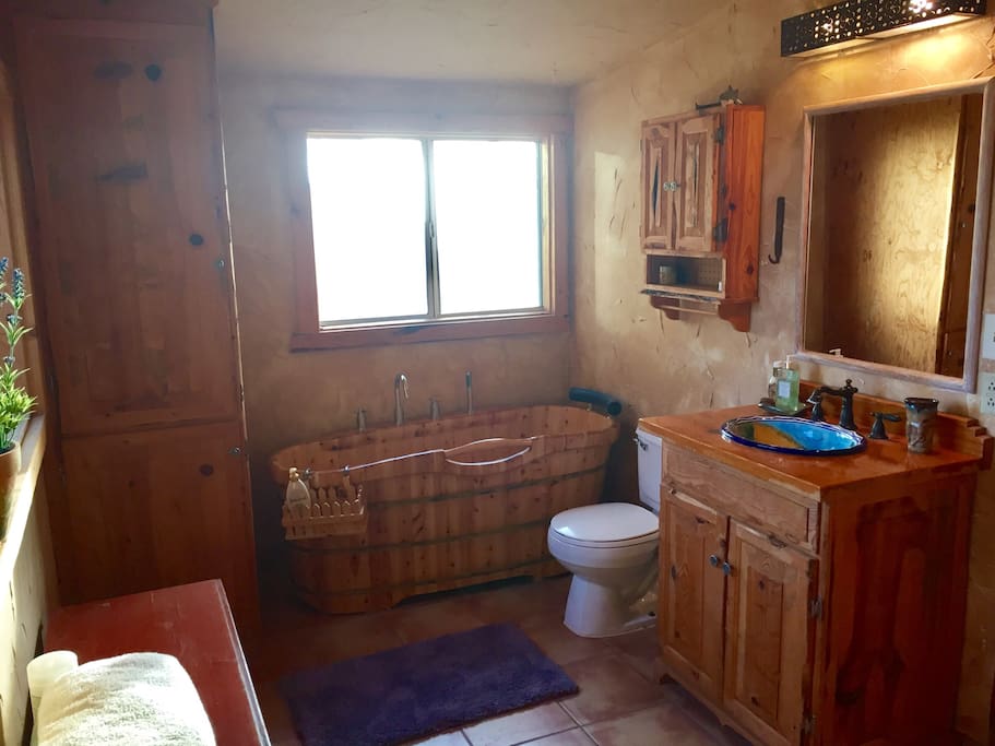 Old fashioned bath and tub with shower head