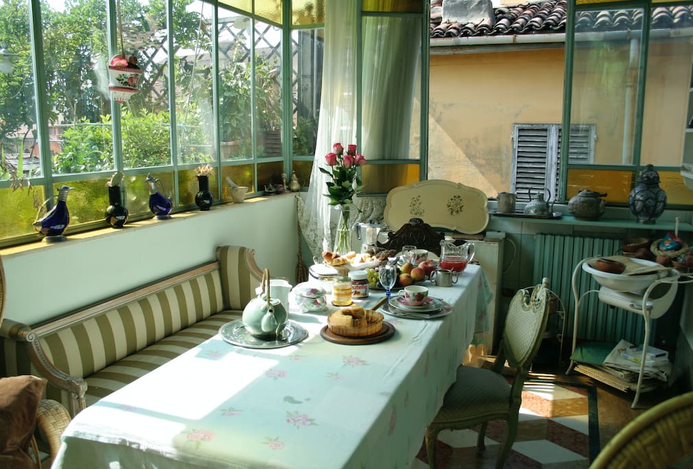 Breakfast served in the amazing veranda(can be booked as extra service in advance)