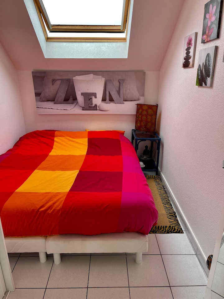 卧室配有2张80x190的床