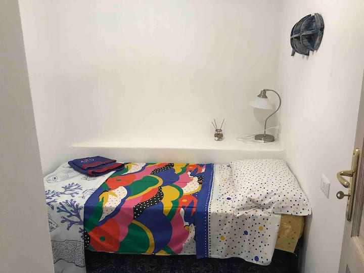 El dormitorio con una cama de una plaza 