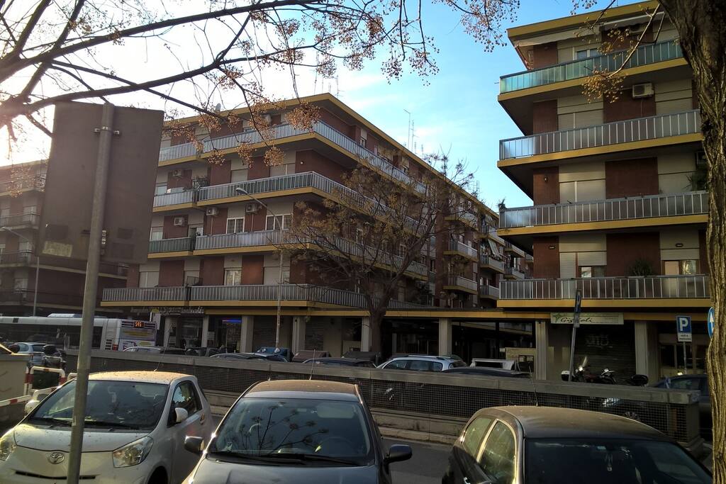 My building is that on the left. On street parking available.