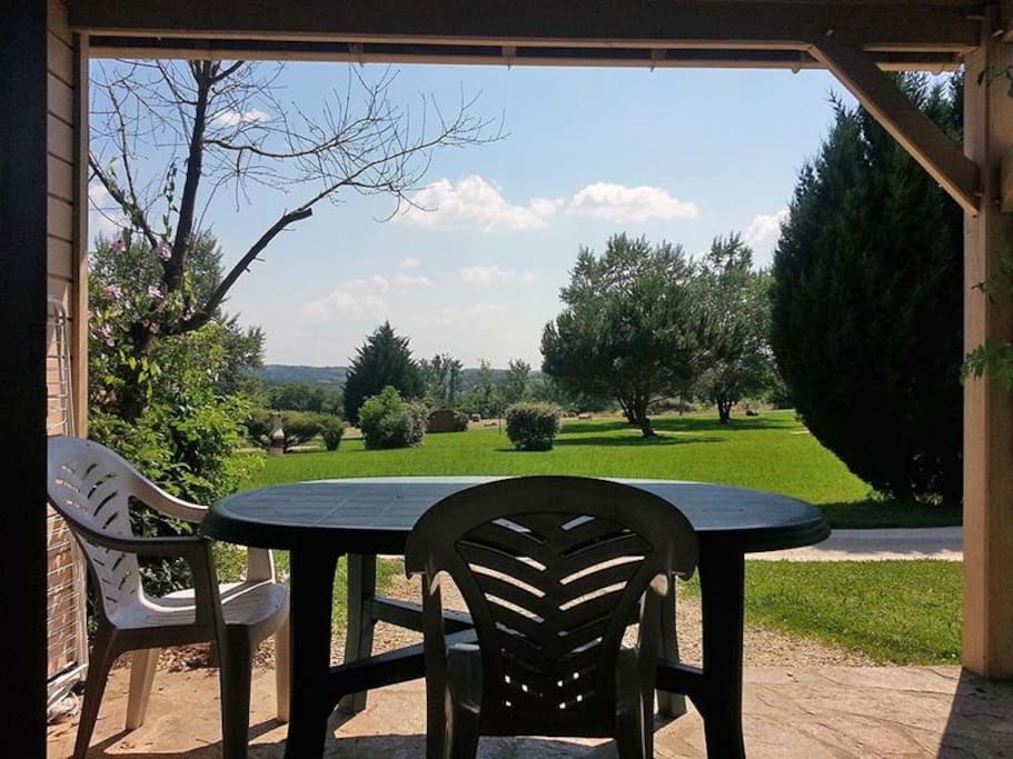 Point de vue de la terrasse d'un gite...