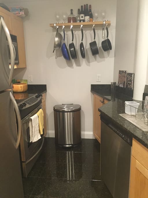 Kitchen with stainless steel appliances