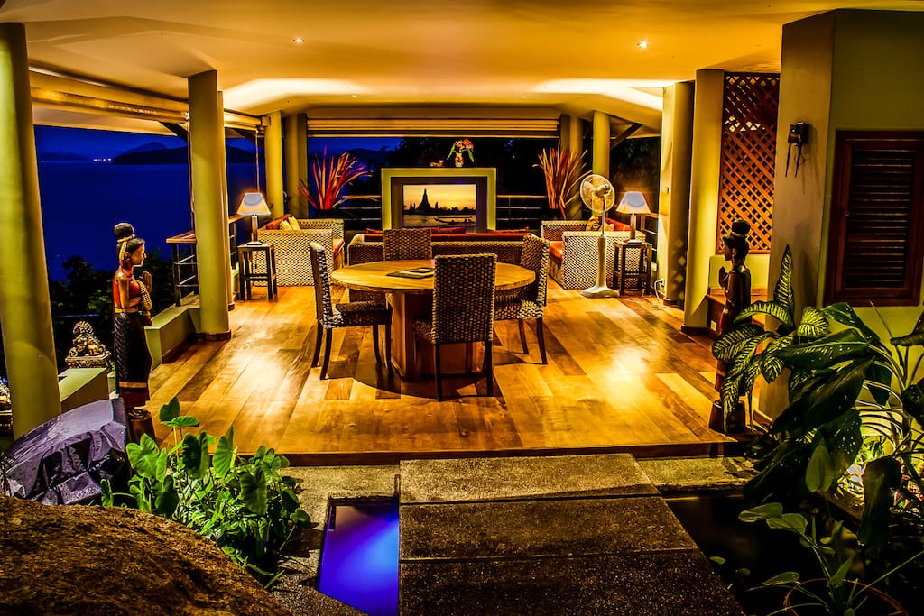 Living area romantically lit