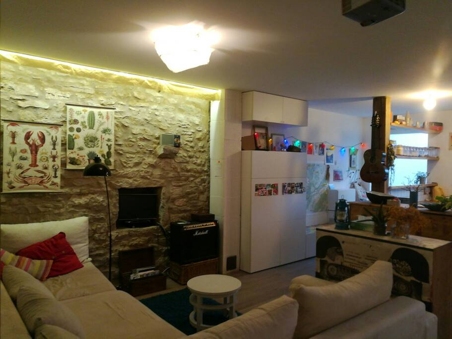 le coin salon, avec freebox tv.