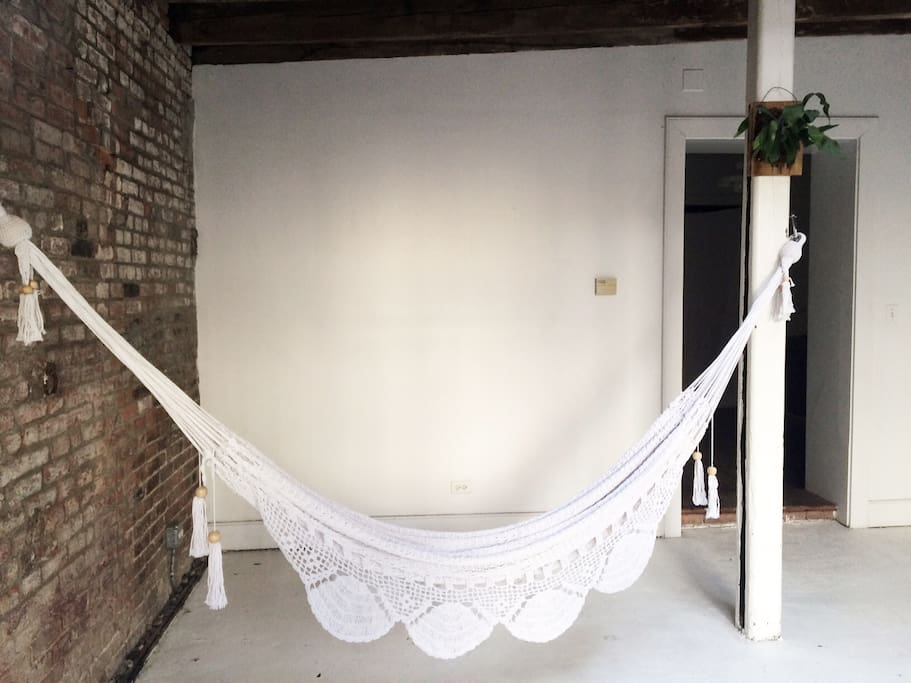 Relax in a hammock in the main space