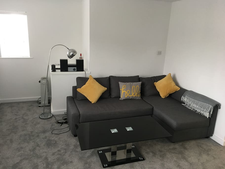 Easy to use sofa bed (double) & digital music system