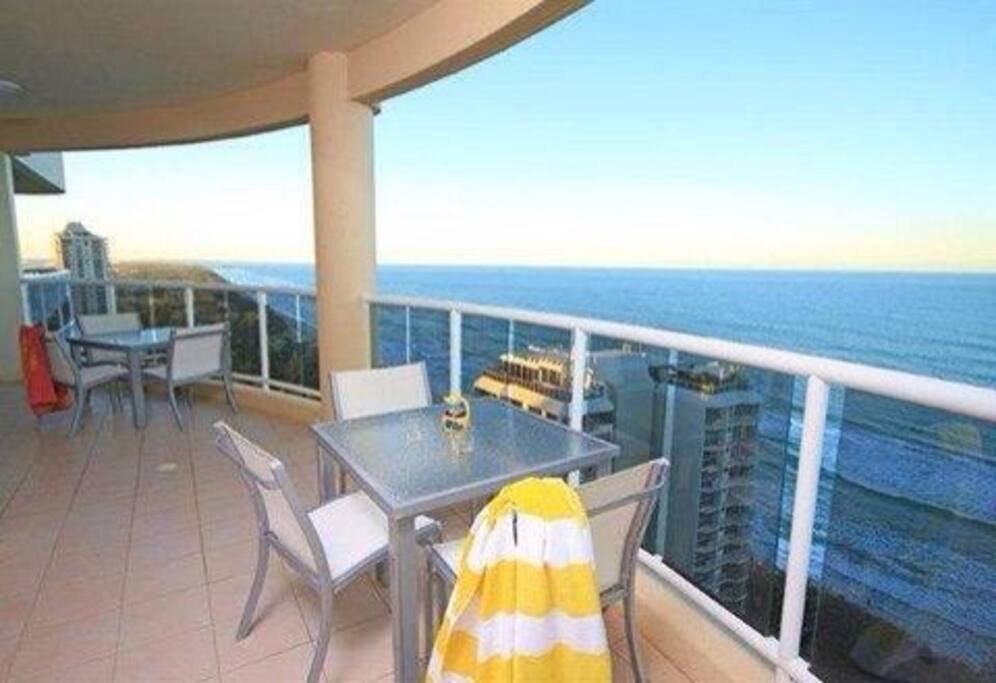 sunset on the balcony