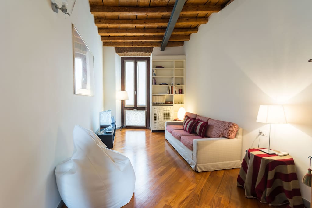 You can see the comfortable double sofa bed.