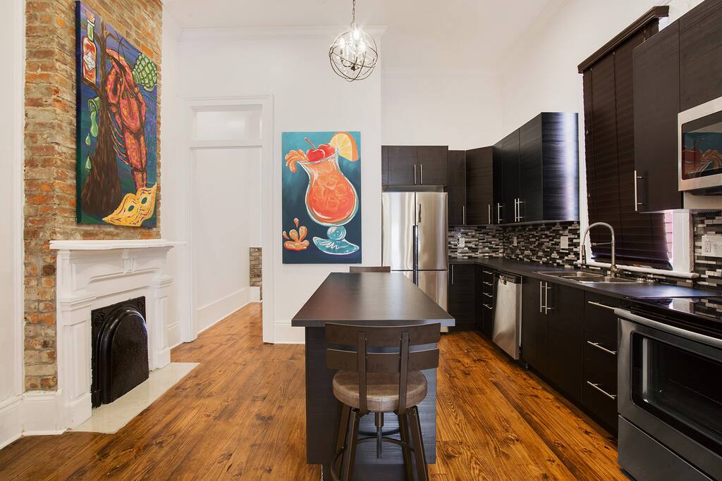Modern kitchen in a historical home wit tons of character!