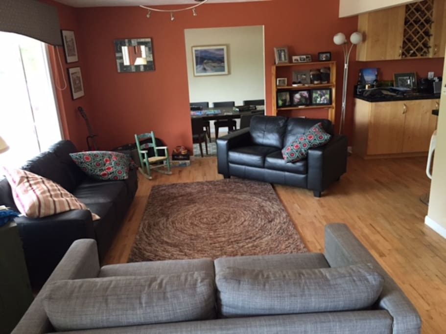 Living Room with view into dining room. Main level.