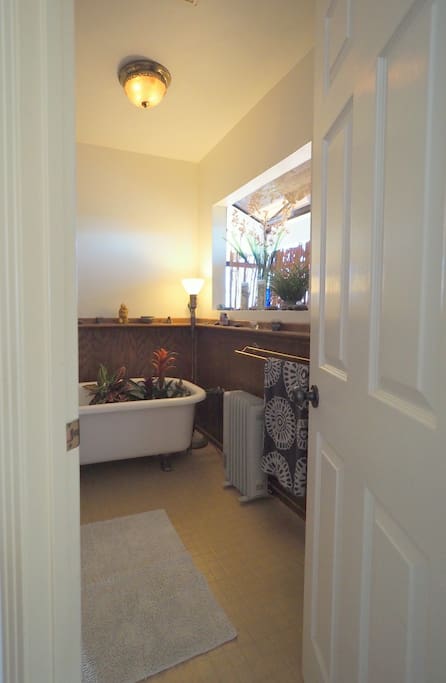 This is your private bathroom with shower. The clawfoot bathtub is out of order and will be repaired by late fall.