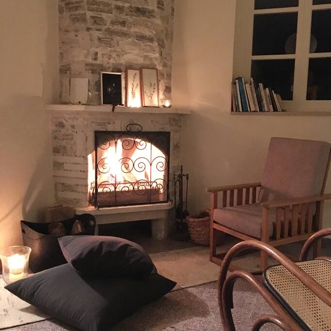 Winter nights by the fireplace