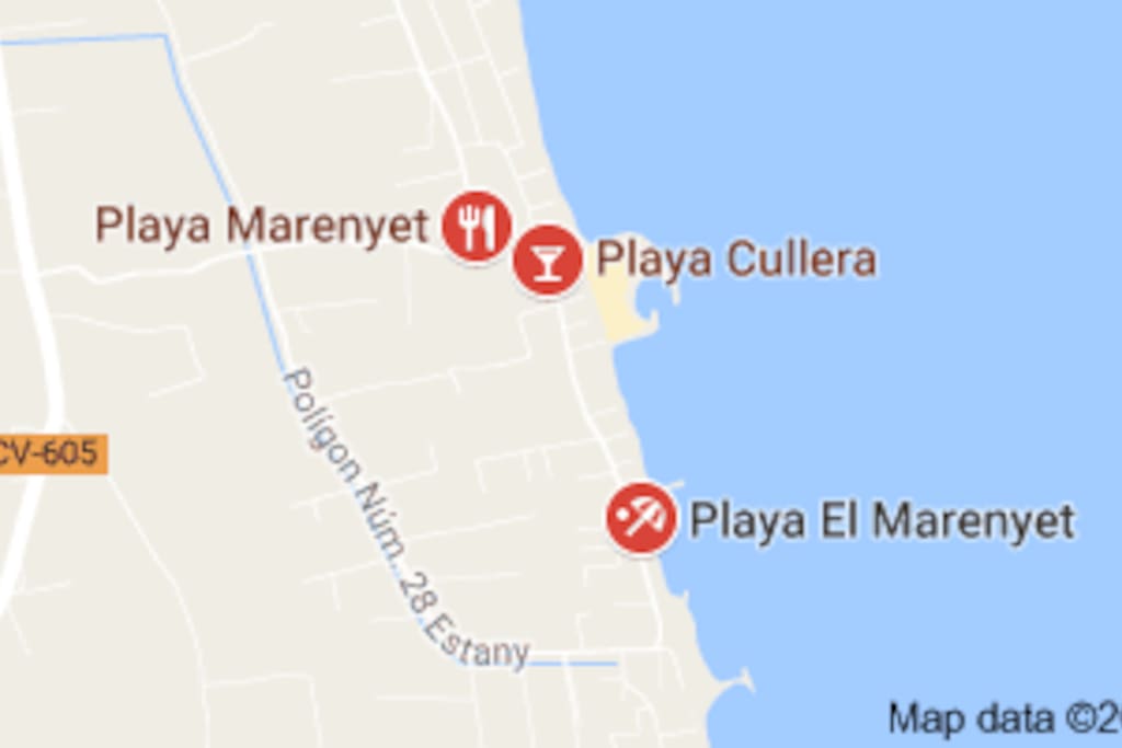 Mapa de la Playa de Marenyet en Cullera