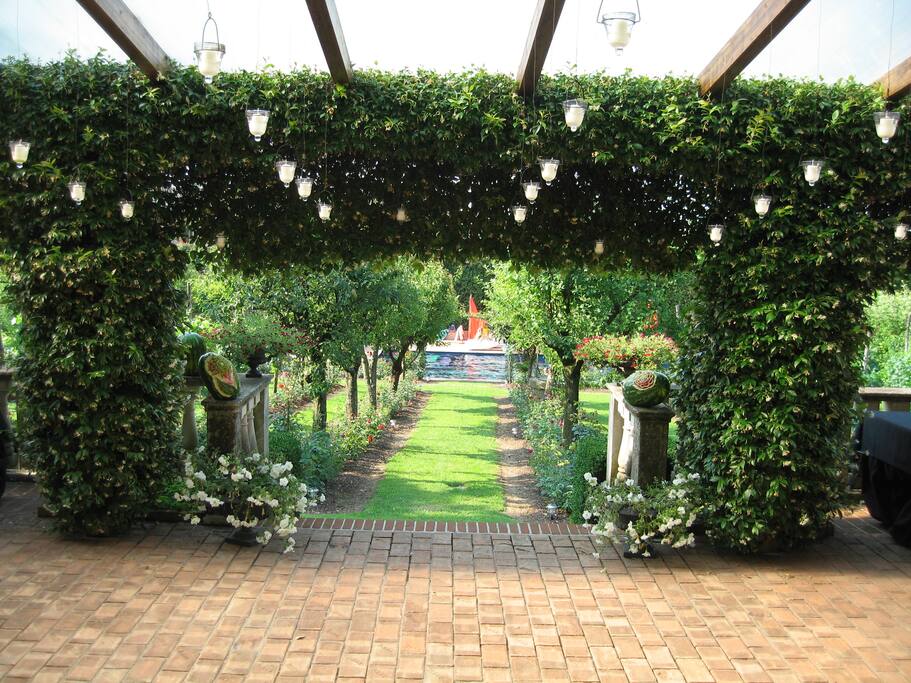 Veranda and rose garden