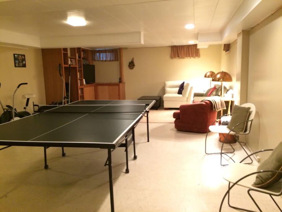 Recreation space, shared with hosts. This is where the TV is.