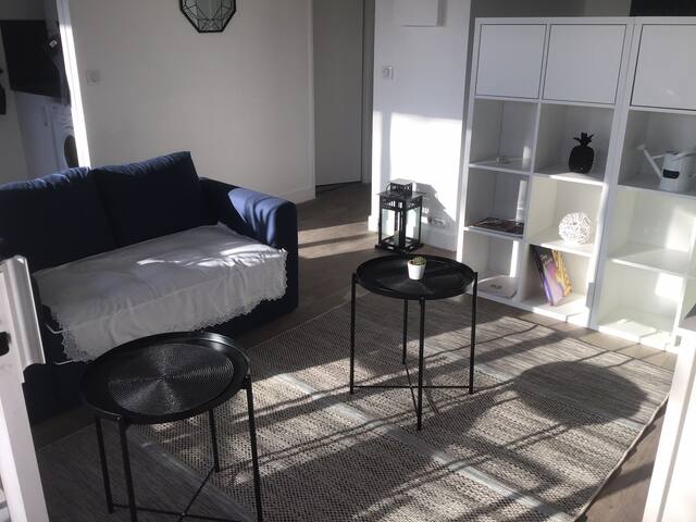 Quartier résidentiel studio rénové avec terrasse