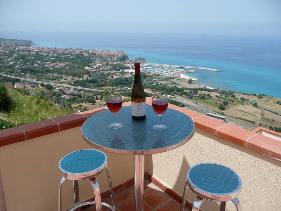 View of Tropea from the corner of the terrace