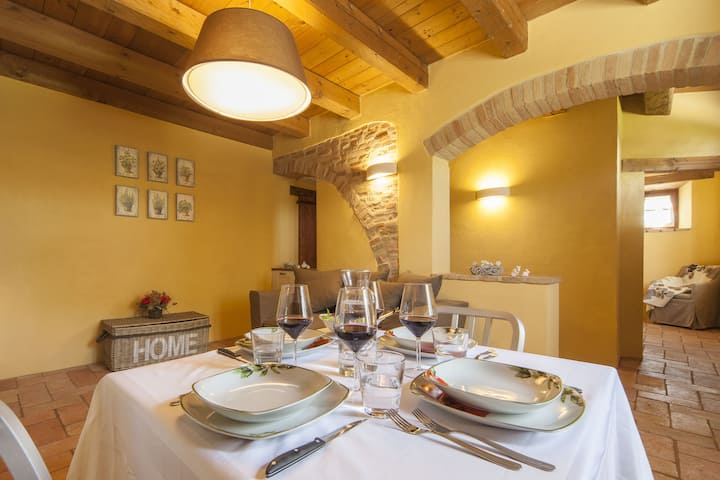 Apartamento "Il Grano", sala de estar y cocina